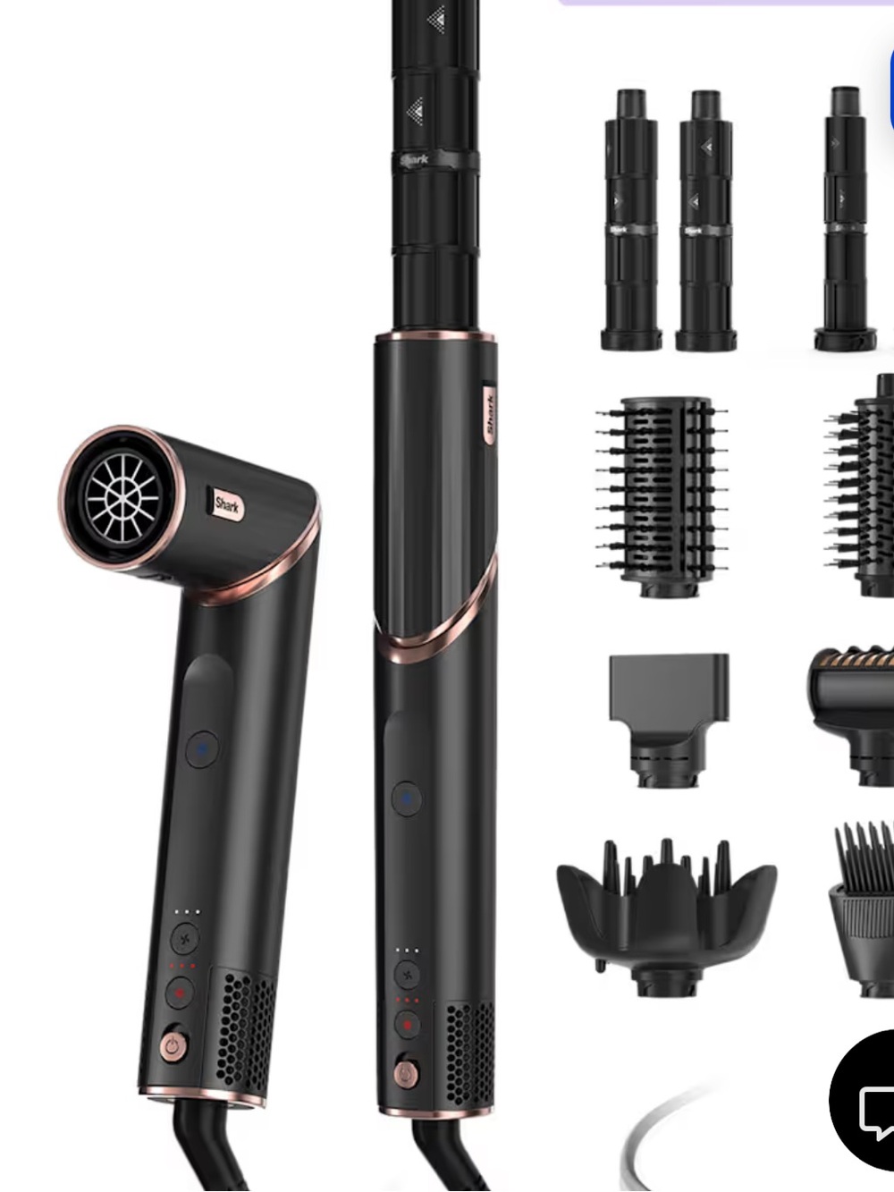 Black & Rose Gold Multi-Attachment Hair Styler